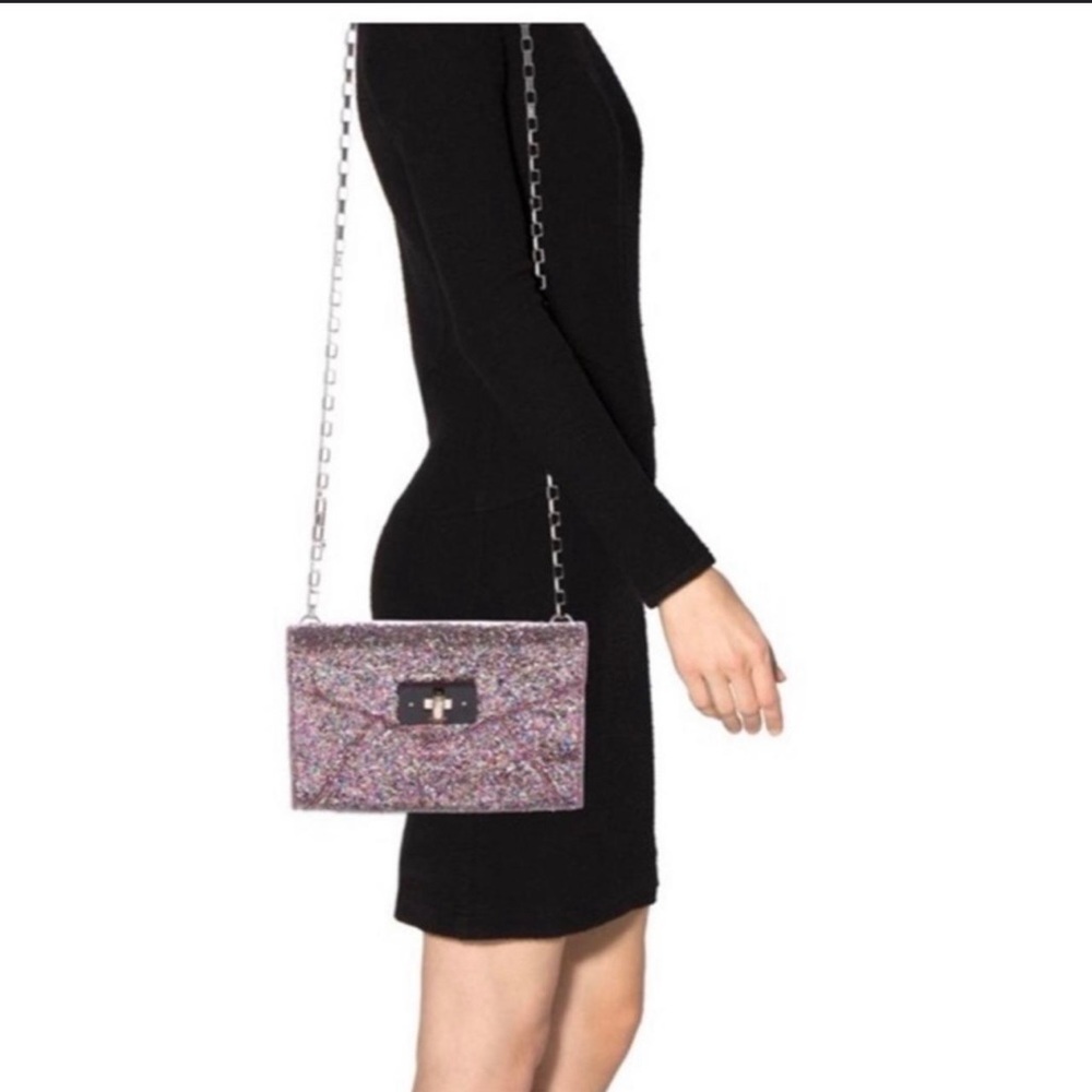 Kate Spade Moonlit Soiree Glitter Pink Handbag Cross Body - Picture 2 of 11